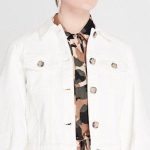 Ted Baker - Cropped Balloon sleeve denim jacket - Taupe stitching